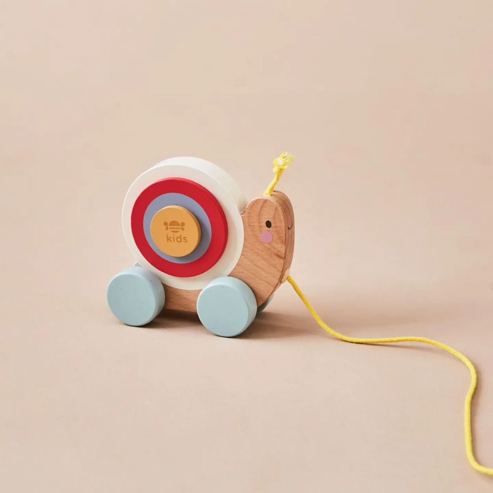 Wooden Pull Along Snail Toy - Just Bee Kids